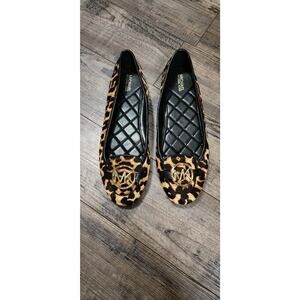 Pre-owned Lillie Leopard Calf Hair Moccasin. Size 8 See Pics For Wear Box37
